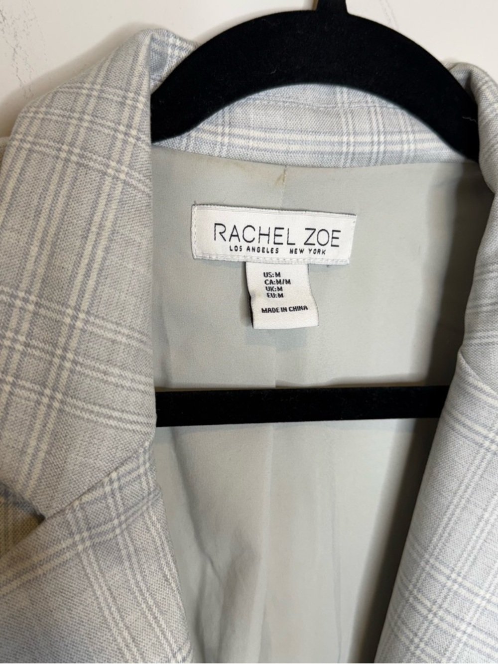 Rachel Zoe Light Gray Plaid Open-Front Blazer - Picture 4 of 8